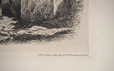 Felix BRISSOT DE WARWILLE : Baudets espagnols - Gravure (détail)