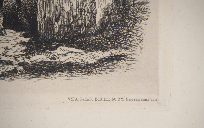 Felix BRISSOT DE WARWILLE : Baudets espagnols - Gravure (détail)