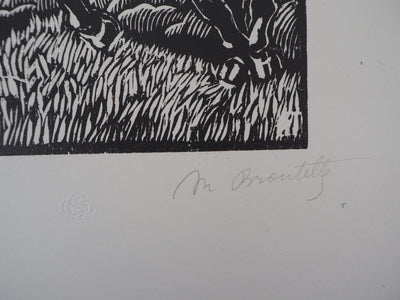 Honore BROUTELLE : Le Centaure et la Licorne, 1929 - Gravure sur bois (détail)