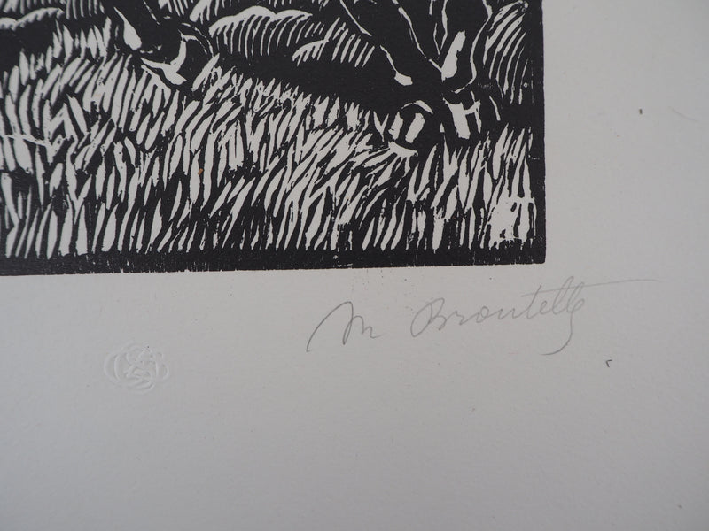 Honore BROUTELLE : Le Centaure et la Licorne, 1929 - Gravure sur bois (détail)
