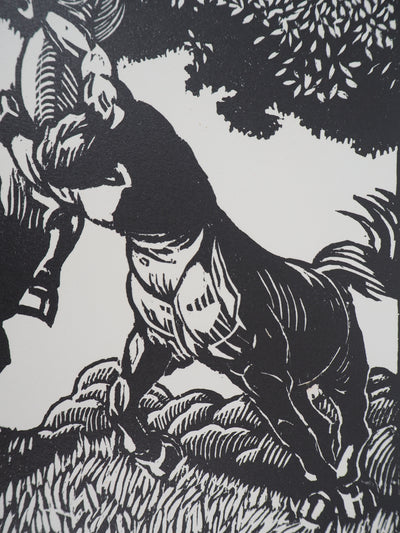 Honore BROUTELLE : Le Centaure et la Licorne, 1929 - Gravure sur bois (détail)