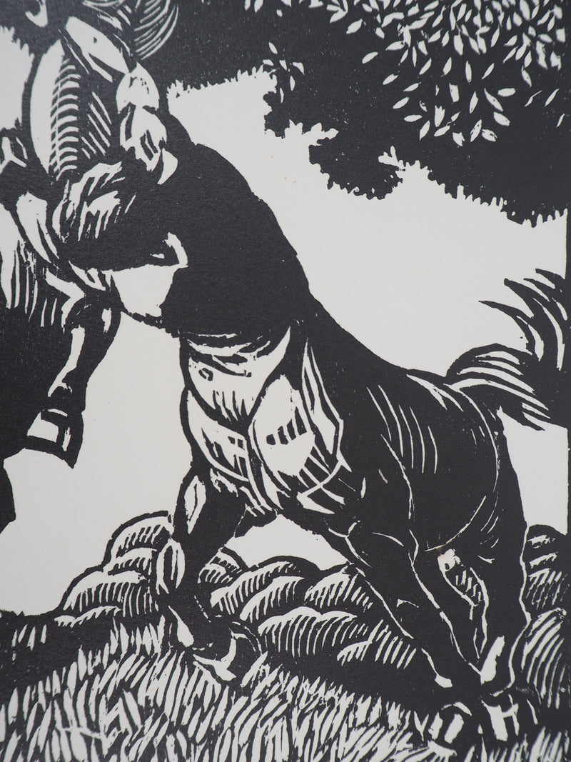 Honore BROUTELLE : Le Centaure et la Licorne, 1929 - Gravure sur bois (détail)