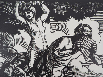 Honoré BROUTELLE : Au temps des vendanges, 1921 - Gravure sur bois (détail)