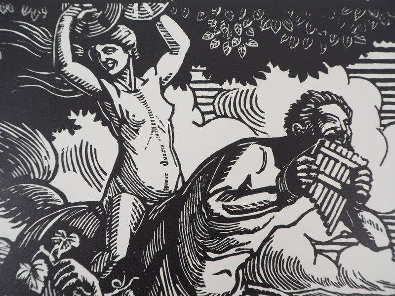 Honoré BROUTELLE : Au temps des vendanges, 1921 - Gravure sur bois (détail)