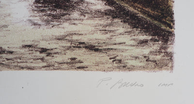 Pierre BRUNO : Au quai de la seine - Lithographie (détail)