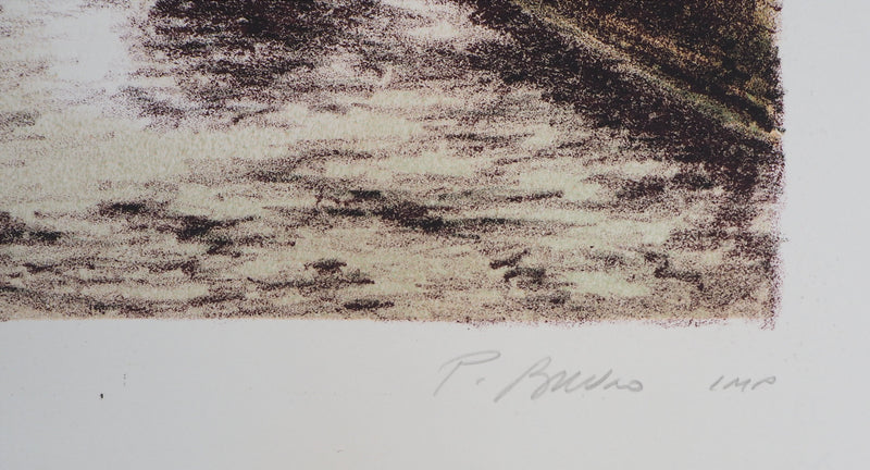 Pierre BRUNO : Au quai de la seine - Lithographie (détail)