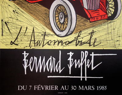 Bernard BUFFET : L'automobile, MG 1937 rouge - Affiche (détail)