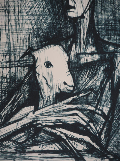 Bernard BUFFET : Apocalypse, Saint Jean à l'Agneau, 1961 - Gravure (détail)