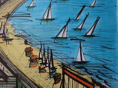 Bernard BUFFET : La plage de la Baule, 1979 - Lithographie (détail)