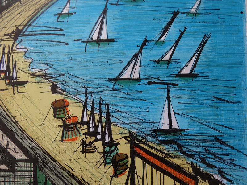 Bernard BUFFET : La plage de la Baule, 1979 - Lithographie (détail)