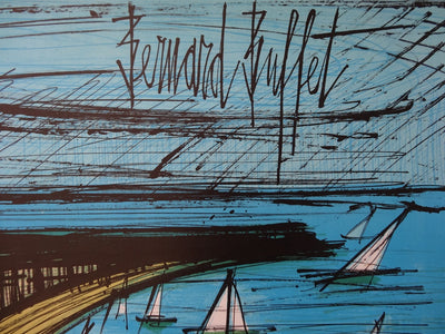 Bernard BUFFET : La plage de la Baule, 1979 - Lithographie (détail)