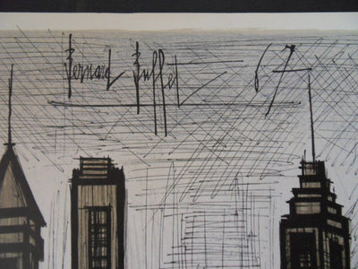 Bernard BUFFET : New York, 1967 - Lithographie (détail)