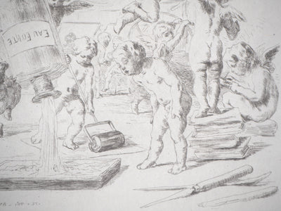 Eugène BURNAND : Angelots : Frontispice de L'Illustration Nouvelle, 11ème année - Gravure (détail)
