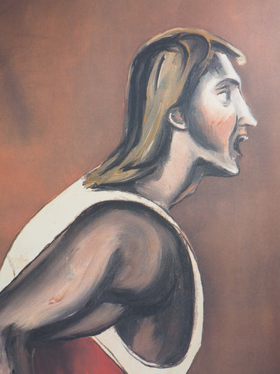 Constantin BYZANTIOS : L'athlète - Lithographie (détail)
