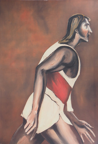 Constantin BYZANTIOS : L'athlète - Lithographie (détail)