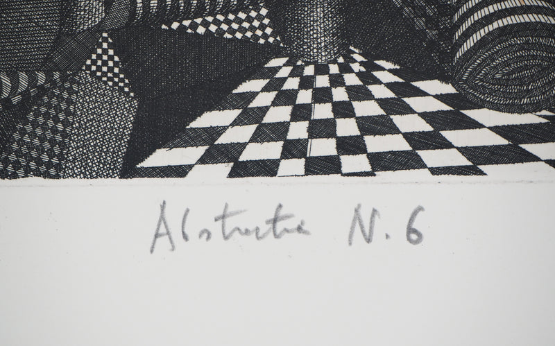 Roland CABOT : Abstraction n°6 - Gravure (détail)