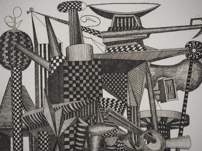 Roland CABOT : Abstraction n°4 - Gravure (détail)