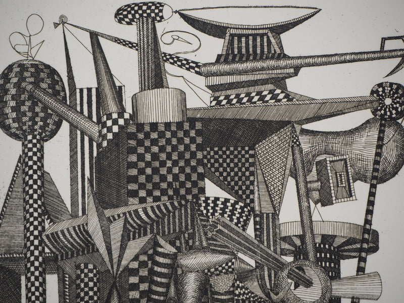 Roland CABOT : Abstraction n°4 - Gravure (détail)