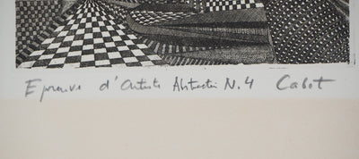 Roland CABOT : Abstraction n°4 - Gravure (détail)