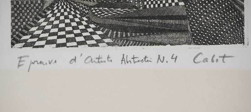 Roland CABOT : Abstraction n°4 - Gravure (détail)
