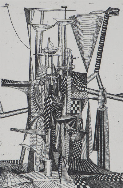 Roland CABOT : Construction n°1 - Gravure