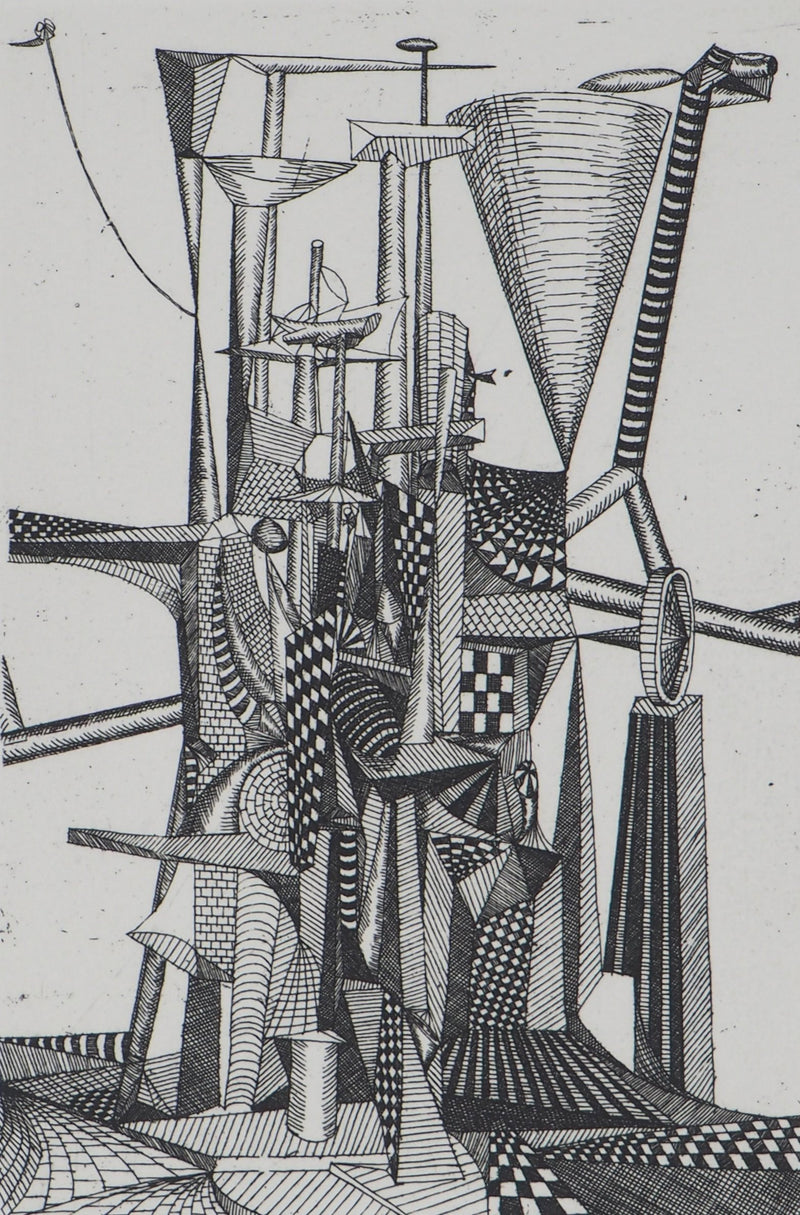 Roland CABOT : Construction n°1 - Gravure