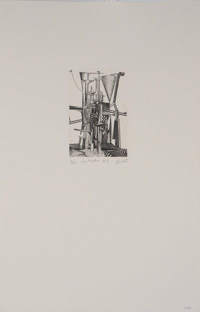 Roland CABOT : Construction n°1 - Gravure (détail)