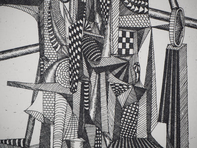 Roland CABOT : Construction n°1 - Gravure (détail)