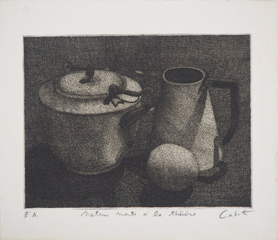 Roland CABOT : Nature morte à la théière - Gravure