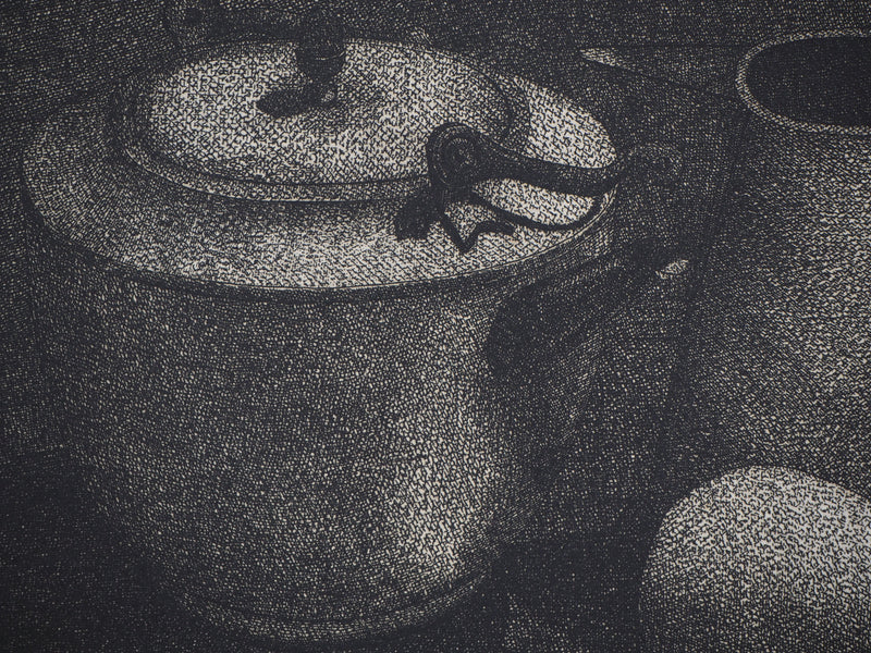 Roland CABOT : Nature morte à la théière - Gravure (détail)