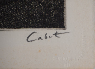 Roland CABOT : Nature morte à la théière - Gravure (détail)