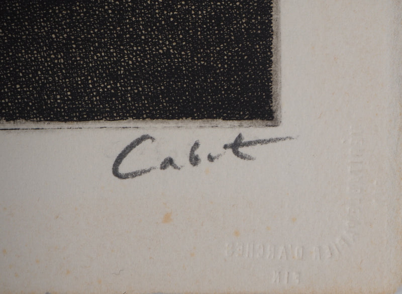 Roland CABOT : Nature morte à la théière - Gravure (détail)