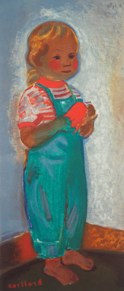 Christian CAILLARD : L'enfant à la salopette verte, 1957 - Lithographie (détail)