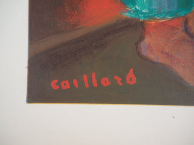 Christian CAILLARD : L'enfant à la salopette verte, 1957 - Lithographie (détail)