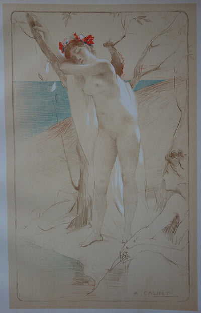 Antoine CALBET : L'inconnue - Lithographie (détail)