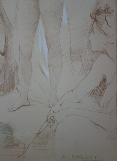 Antoine CALBET : L'inconnue - Lithographie (détail)