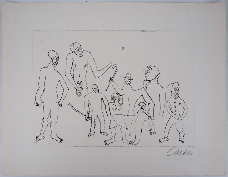 Alexander CALDER : Santa Claus : Groupe joyeux, Gravure originale (vue générale) - Crédit photo : Galerie Art.Paris