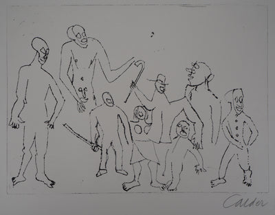 Alexander CALDER : Santa Claus : Groupe joyeux, Gravure originale (photo de détail 3) - Crédit photo : Galerie Art.Paris