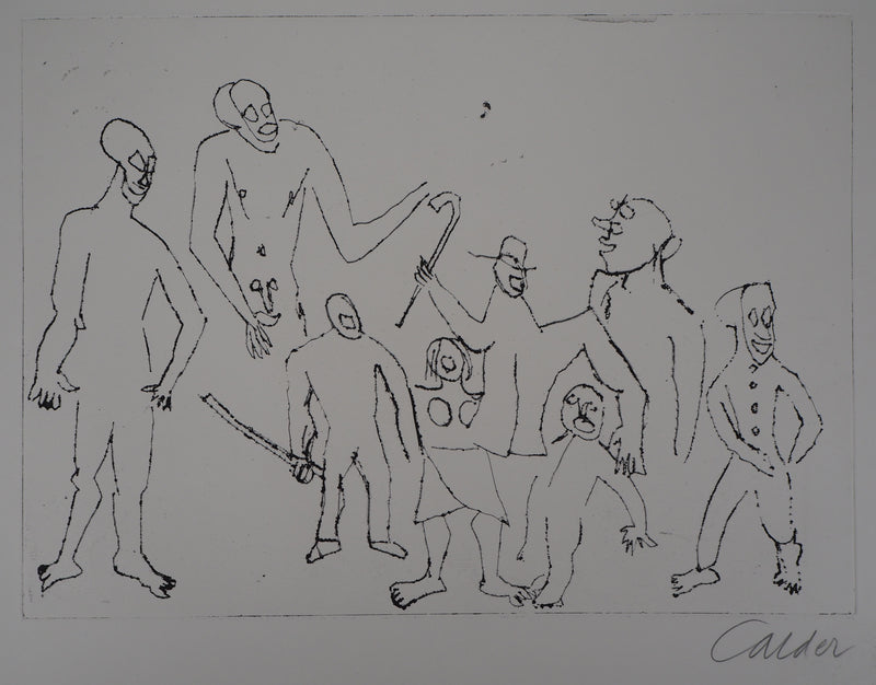 Alexander CALDER : Santa Claus : Groupe joyeux, Gravure originale (photo de détail 3) - Crédit photo : Galerie Art.Paris