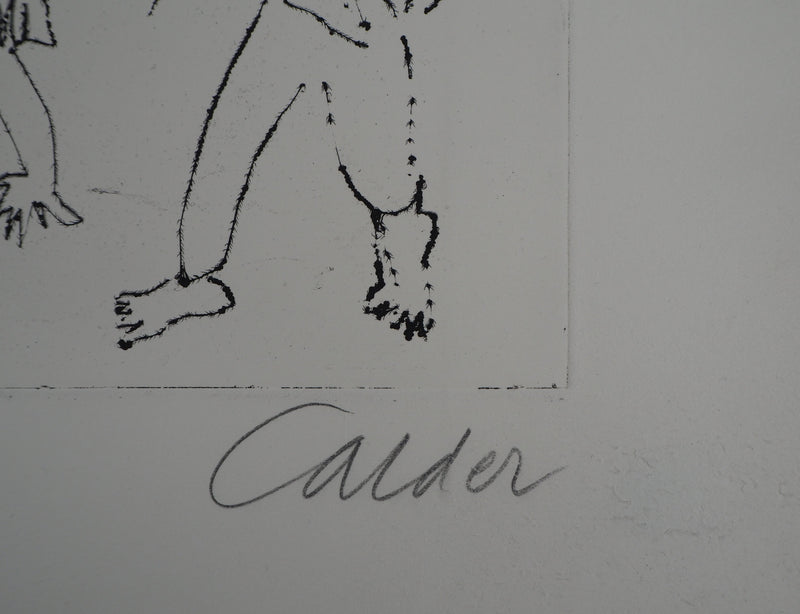 Alexander CALDER : Santa Claus : Groupe joyeux, Gravure originale (photo de détail 2) - Crédit photo : Galerie Art.Paris