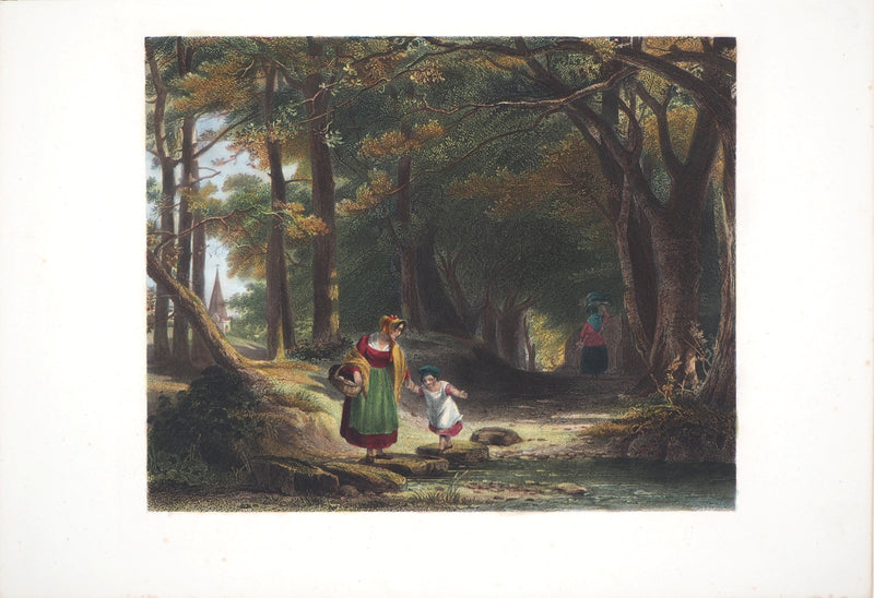 Augustus Wall CALLCOTT : Le retour du marché - Gravure (détail)