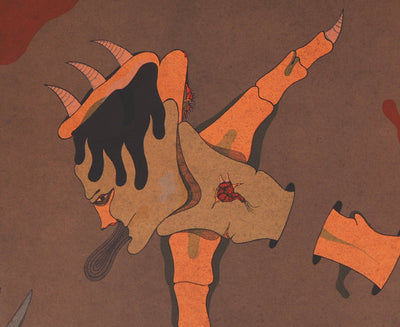 Jorge CAMACHO : Homme volant 1974 - Lithographie (détail)
