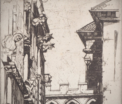 David Young CAMERON : Dans le château de Stirling - Gravure (détail)