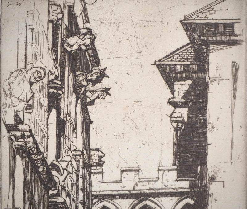 David Young CAMERON : Dans le château de Stirling - Gravure (détail)