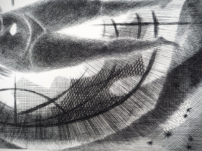 Robert CAMI : L'Oeil de la terre, 1970 - Gravure (détail)