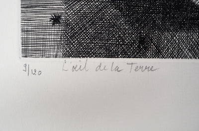 Robert CAMI : L'Oeil de la terre, 1970 - Gravure (détail)