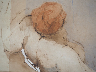 Sylviane CANINI : Immersion, la femme au bain - Gravure (détail)
