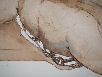 Sylviane CANINI : Immersion, la femme au bain - Gravure (détail)
