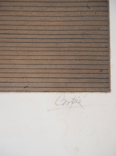 Florence CANTIE : Jeux vagues - Gravure (détail)