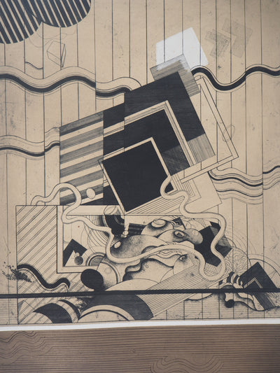 Florence CANTIE : Jeux vagues - Gravure (détail)